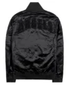 Los Angeles Angels Black Bomber Satin Jacket Back