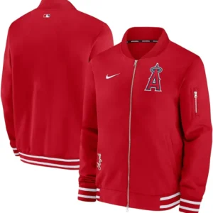 Los Angeles Angels Bomber Red Full Zipper Jacket