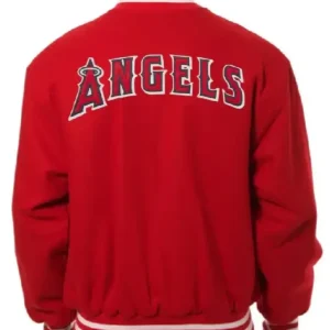 Los Angeles Angels Red Wool Varsity Jacket Back