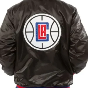 Los Angeles Clipper Black Bomber Satin Jacket