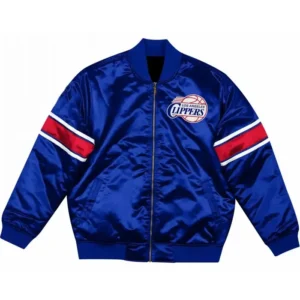 Los Angeles Clippers Navy Blue Satin Zipper Jacket