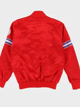 Los Angeles Clippers Red Bomber Satin Full Snap Jacket 1