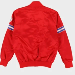 Los Angeles Clippers Red Bomber Satin Full Snap Jacket 1