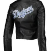 Los Angeles Dodgers Black Leather Biker Jacket