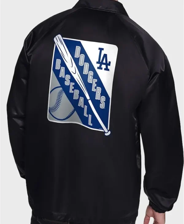 Los Angeles Dodgers Black Starter Bomber Full Snap Jacket 1