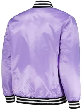 Los Angeles Dodgers Purple Satin Full Snap Bomber Jacket 1