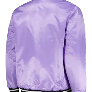 Los Angeles Dodgers Purple Satin Full Snap Bomber Jacket 1