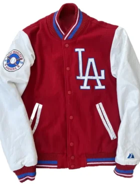 Los Angeles Dodgers Red And White Vintage Jacket