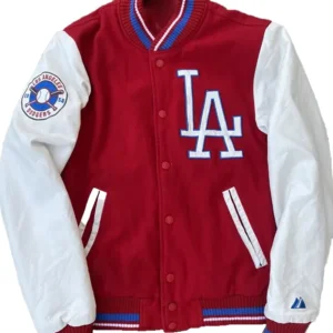 Los Angeles Dodgers Red And White Vintage Jacket