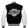 Los Angeles Kings Black And White Varsity Jacket Back