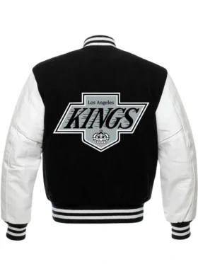 Los Angeles Kings Black And White Varsity Jacket Back