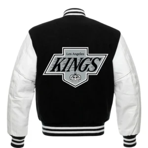 Los Angeles Kings Black And White Varsity Jacket Back