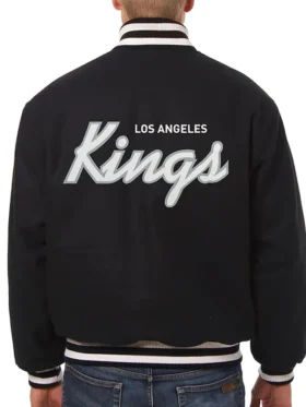 Los Angeles Kings Black Bomber Jacket Back