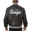 Los Angeles Kings Black Leather Jacket Back