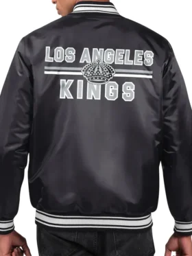 Los Angeles Kings Black Satin Jacket Back