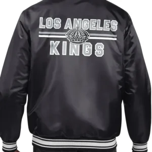 Los Angeles Kings Black Satin Jacket Back