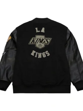 Los Angeles Kings Black Vintage Logo Jacket Back