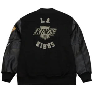 Los Angeles Kings Black Vintage Logo Jacket Back