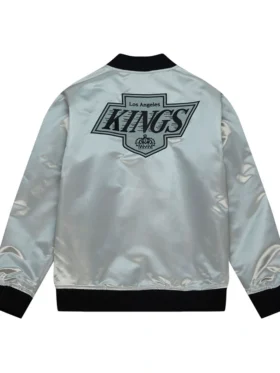 Los Angeles Kings Silver Satin Jacket Back