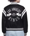 Los Angeles Kings Team Logo Black Satin Jacket Back