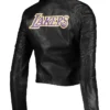 Los Angeles Lakers Black Biker Leather Jacket Back