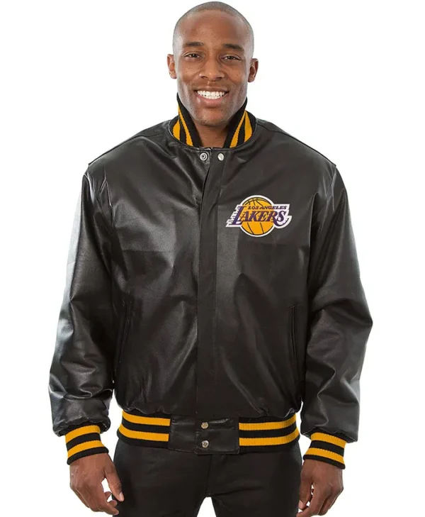 Los Angeles Lakers Black Bomber Leather Jacket