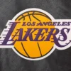 Los Angeles Lakers Black Bomber Leather Jacket Logo