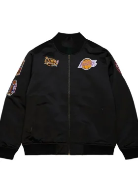 Los Angeles Lakers Bomber Black Zipper Jacket