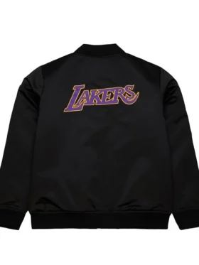 Los Angeles Lakers Bomber Black Zipper Jacket Back