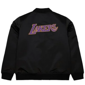 Los Angeles Lakers Bomber Black Zipper Jacket Back