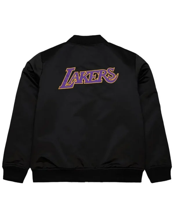 Los Angeles Lakers Bomber Black Zipper Jacket Back