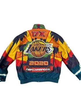 Los Angeles Lakers Championship Bomber Leather Jacket Back