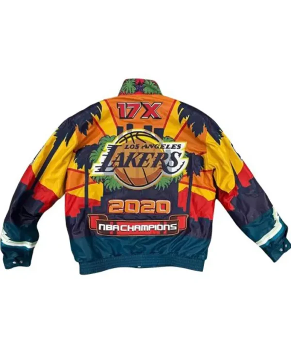 Los Angeles Lakers Championship Bomber Leather Jacket Back