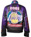 Los Angeles Lakers Championship Leather Jacket Back