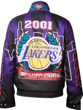 Los Angeles Lakers Championship Leather Jacket Back