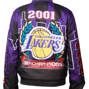 Los Angeles Lakers Championship Leather Jacket Back