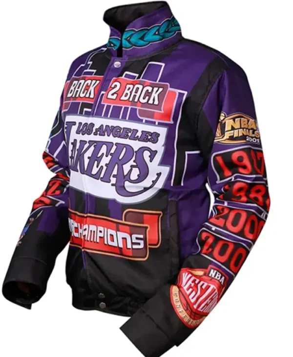 Los Angeles Lakers Championship Leather Jacket Side