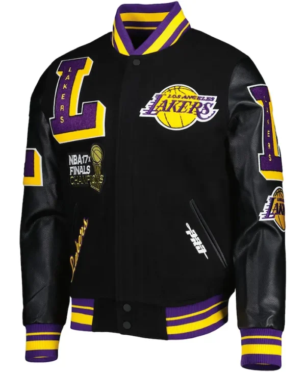 Los Angeles Lakers Letterman Black Varsity Wool Jacket
