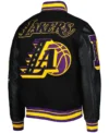 Los Angeles Lakers Letterman Black Varsity Wool Jacket Back