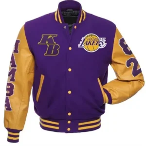 Los Angeles Lakers Purple Letterman Wool Varsity Jacket