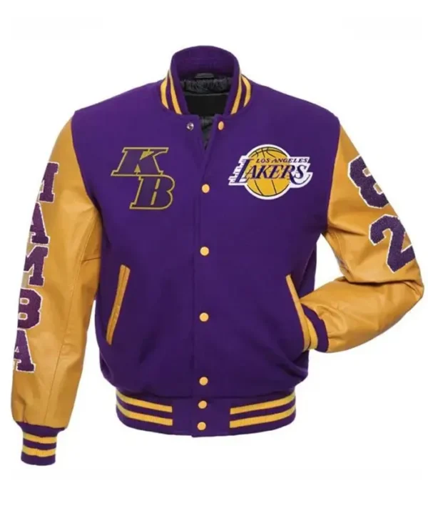 Los Angeles Lakers Purple Letterman Wool Varsity Jacket