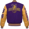 Los Angeles Lakers Purple Letterman Wool Varsity Jacket Back