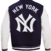 MENS RIB WOOL VARSITY new york yankees baseball jacket Back