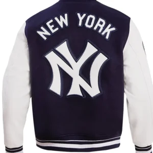 MENS RIB WOOL VARSITY new york yankees baseball jacket Back