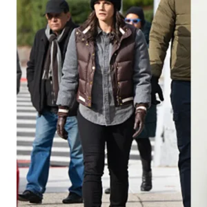 Maggie Bell FBI Brown and Grey Puffer Jacket