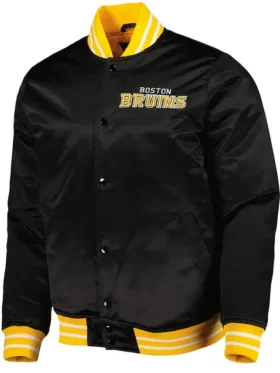Marlon Boston Bruins Black Heavyweight Satin Varsity Jacket