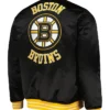 Marlon Boston Bruins Black Heavyweight Satin Varsity Jacket Back