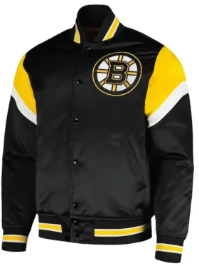 Meagan Boston Bruins Black Heavyweight Satin Jacket