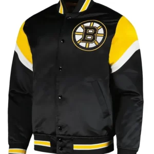 Meagan Boston Bruins Black Heavyweight Satin Jacket