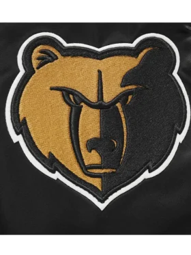 Memphis Grizzlies Black Satin Bomber Jacket Design